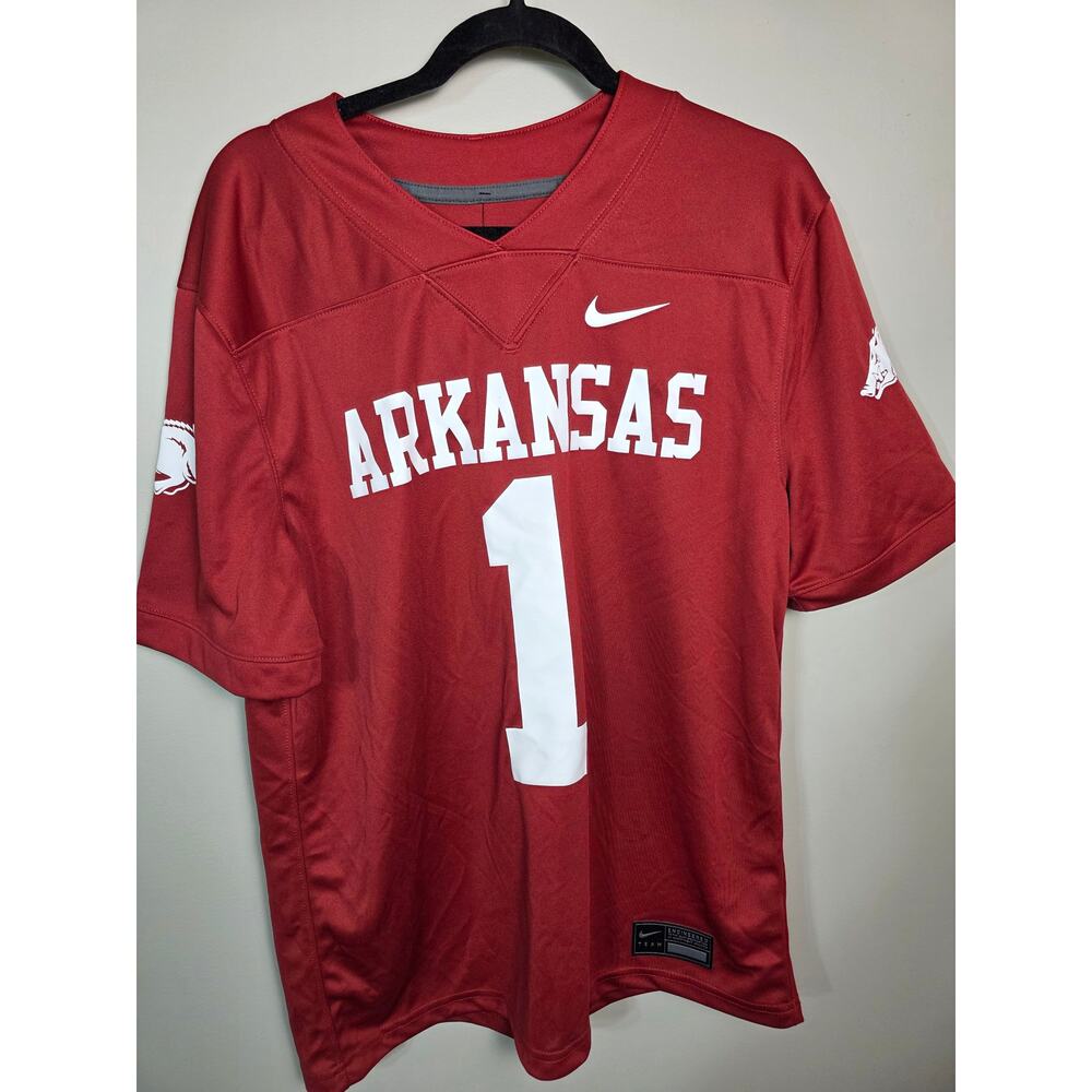 NWT Nike Arkansas Razorbacks #1 Dri-FIT Football Jersey Men’s Medium Red dri-fit